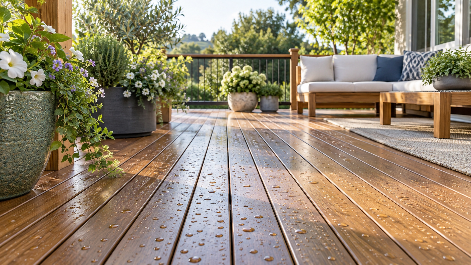Home and garden details supporting how to clean and maintain a backyard deck
