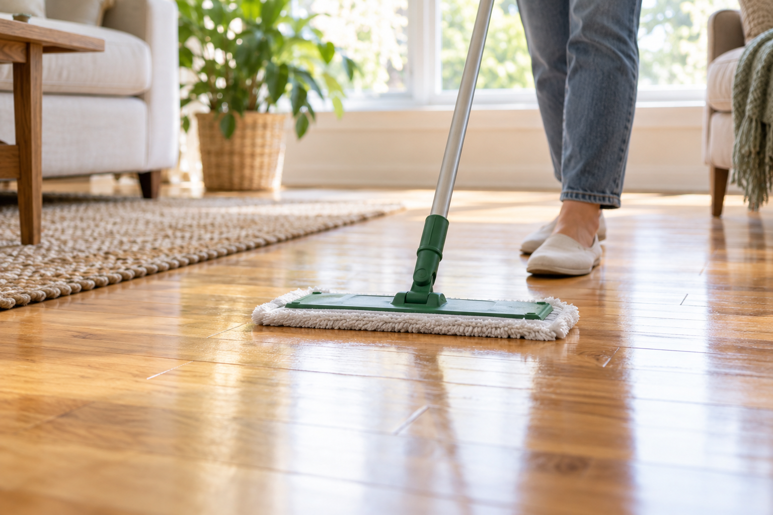 A practical step related to how to clean hardwood floors without damaging the finish
