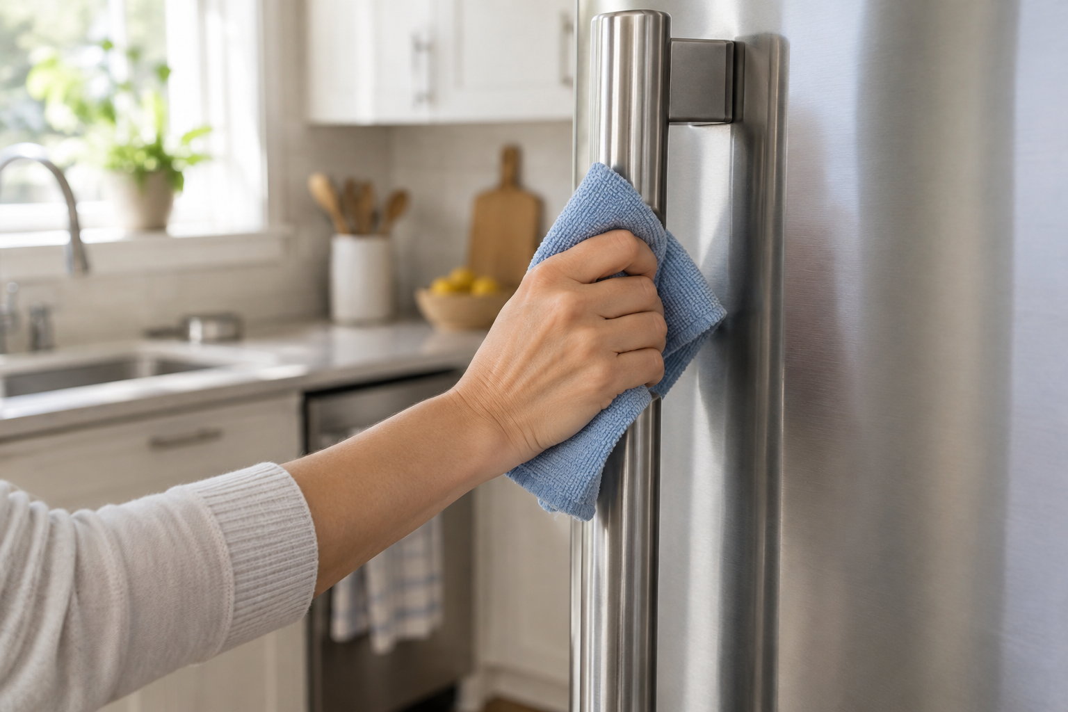 A practical step related to how to clean a kitchen without missing high-touch areas