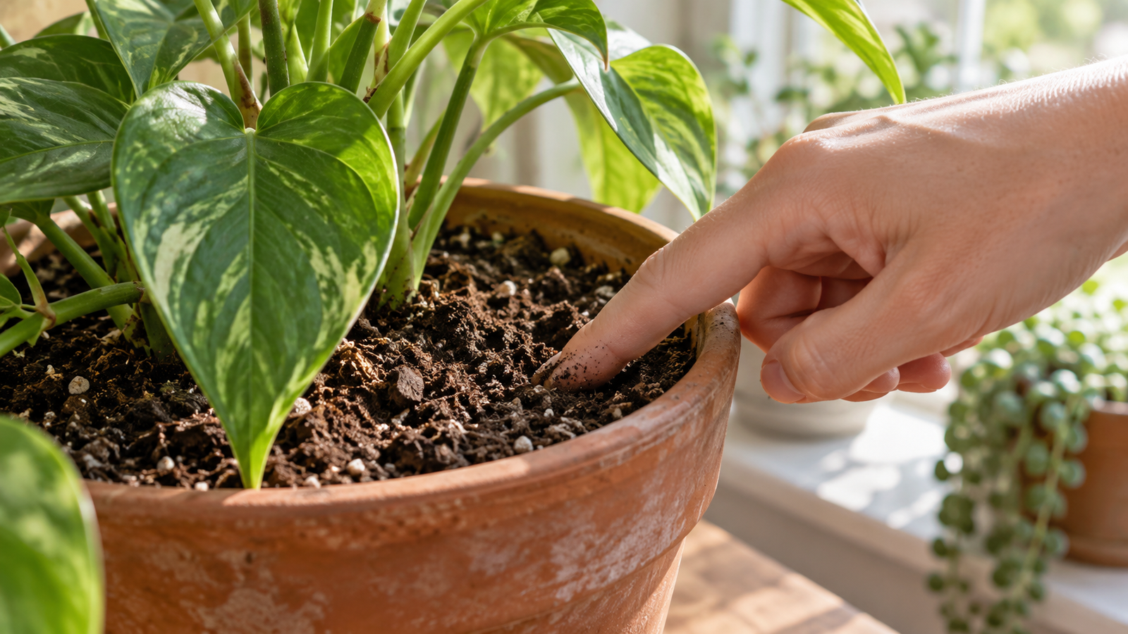 A practical step related to how often should you water indoor plants?