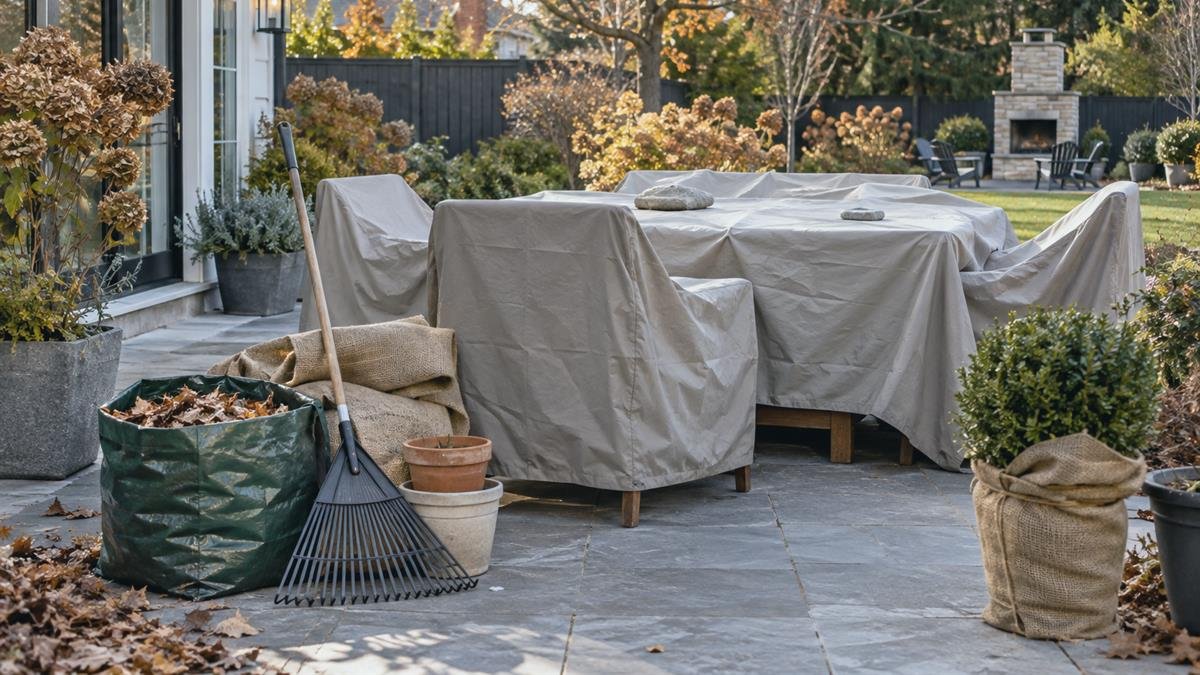 Home and garden details supporting how to prepare your yard and outdoor furniture for winter