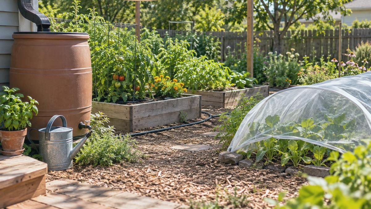 Home and garden details supporting how to protect garden plants during a heat wave