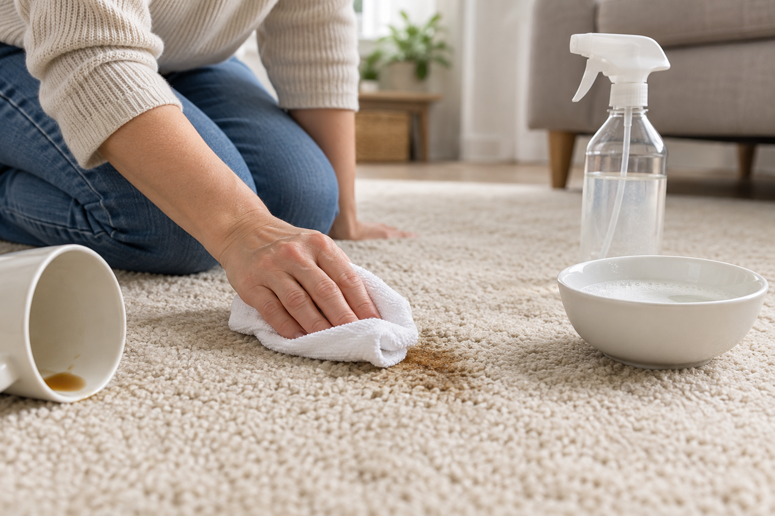 A practical step related to how to remove common carpet stains safely